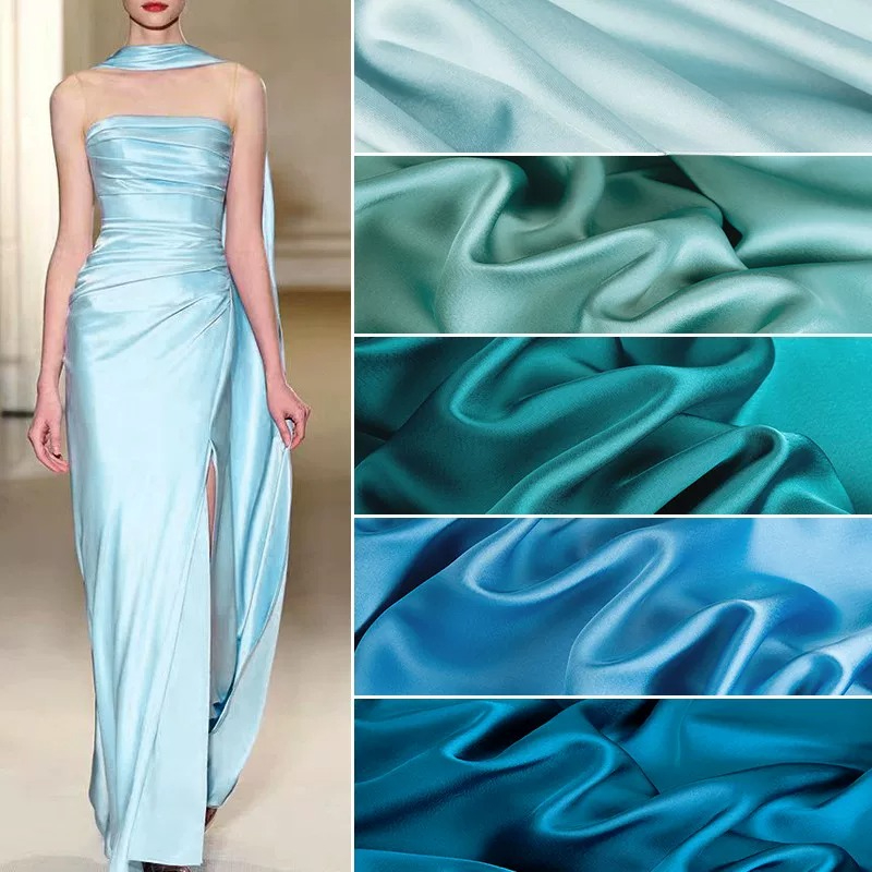 Wedding Dress - Faux Acetate Satin Fabric High Drape