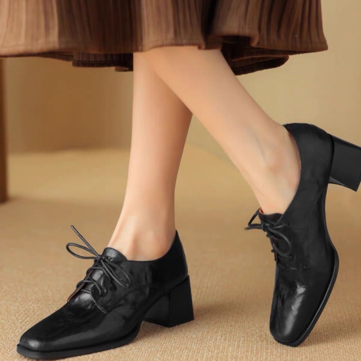 Formal Dress - Women Square Toe Lace Up Oxford