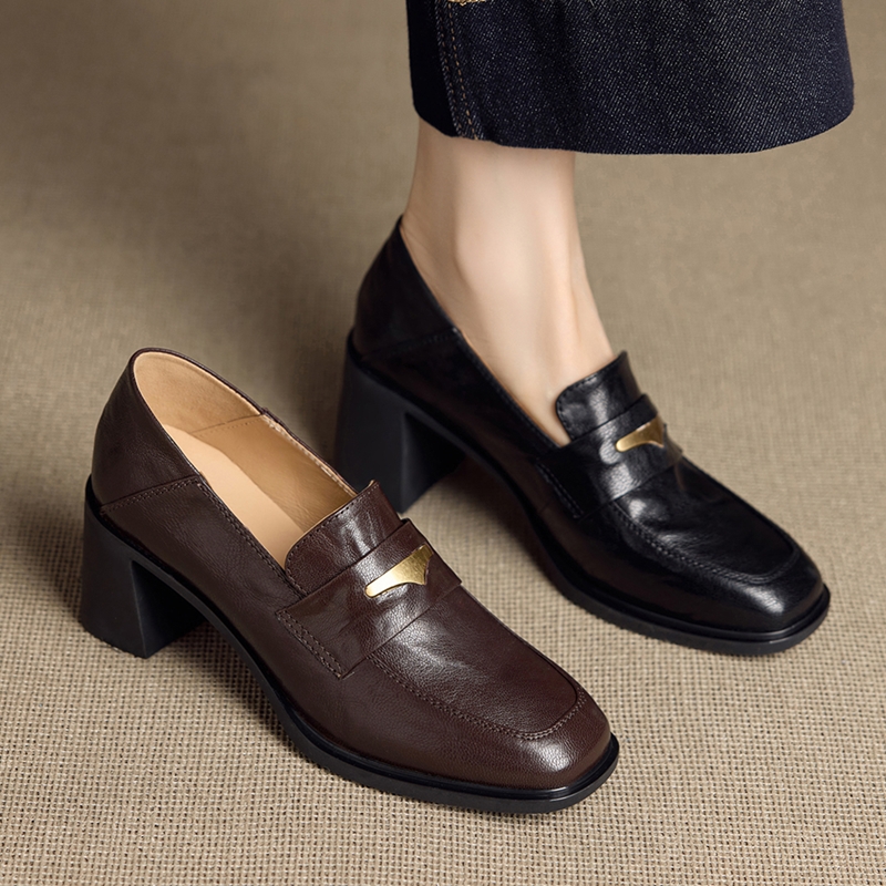 Formal Dress - AIYUQI Women's Loafers Thick-soled Retro slip-on