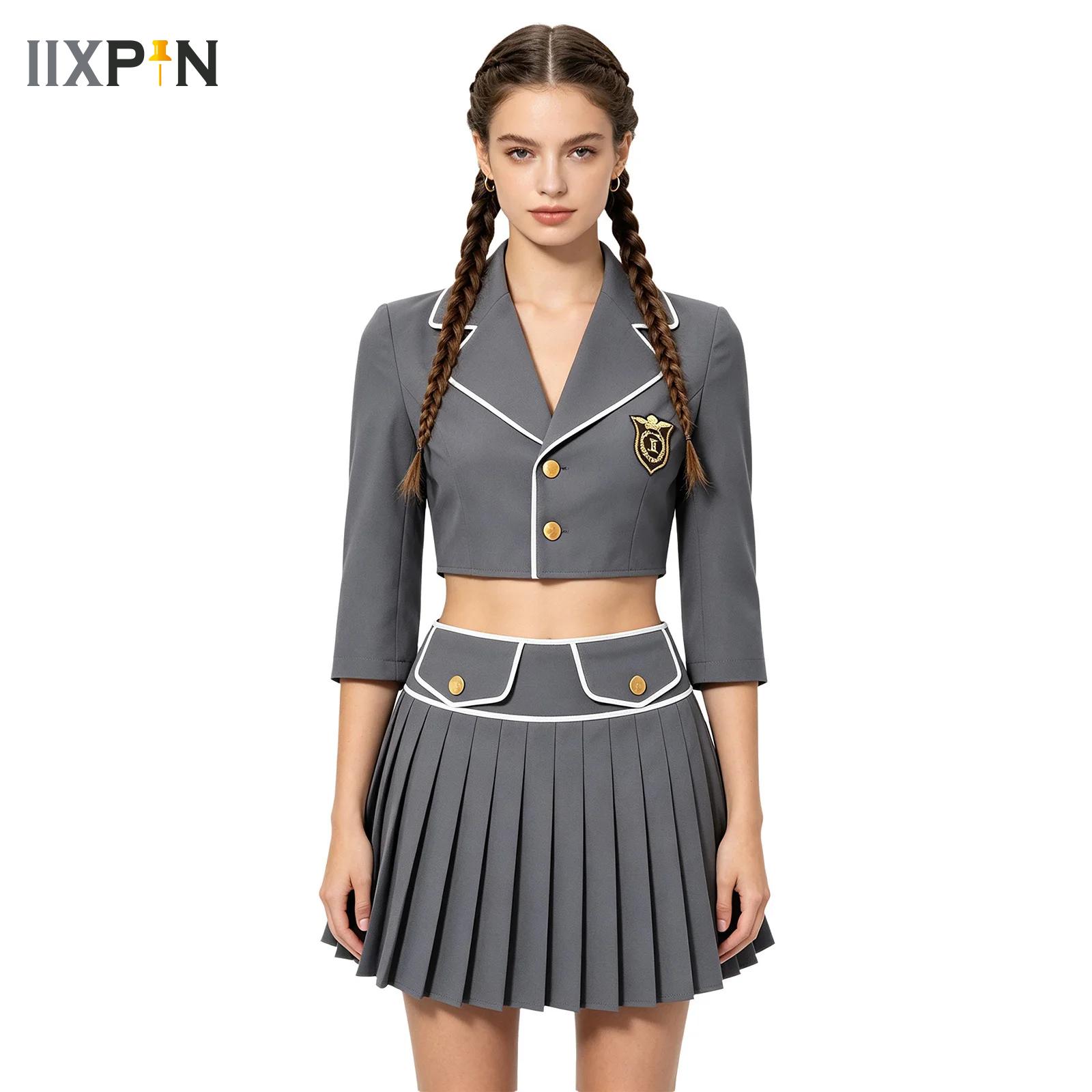 Womens Blazer - Women Japanese Schoolgirl Cosplay Costume Lapel