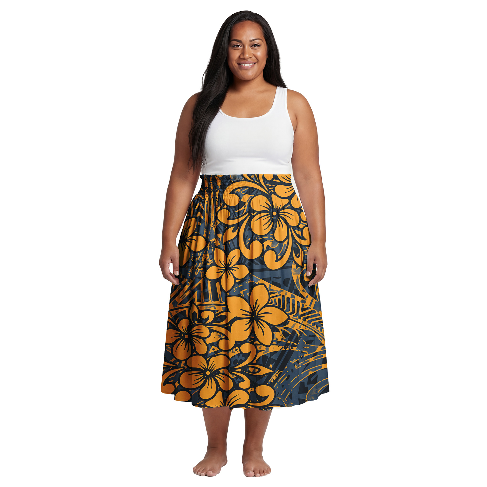 Midi Dress - Excellent Floral Print Custom Pattern Clothes
