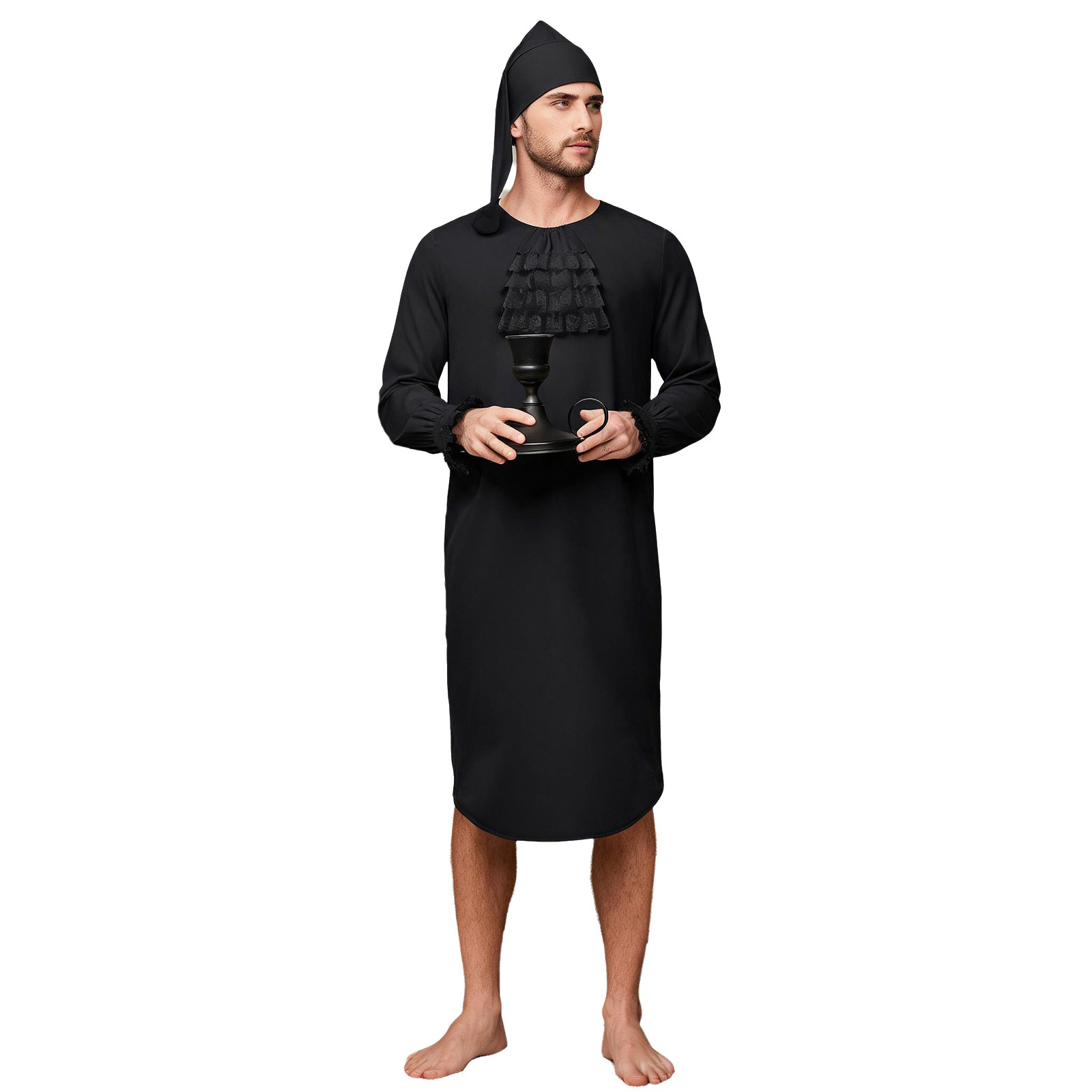 Lace Dress - Mens Medieval Victorian Nightgown Long Sleeve