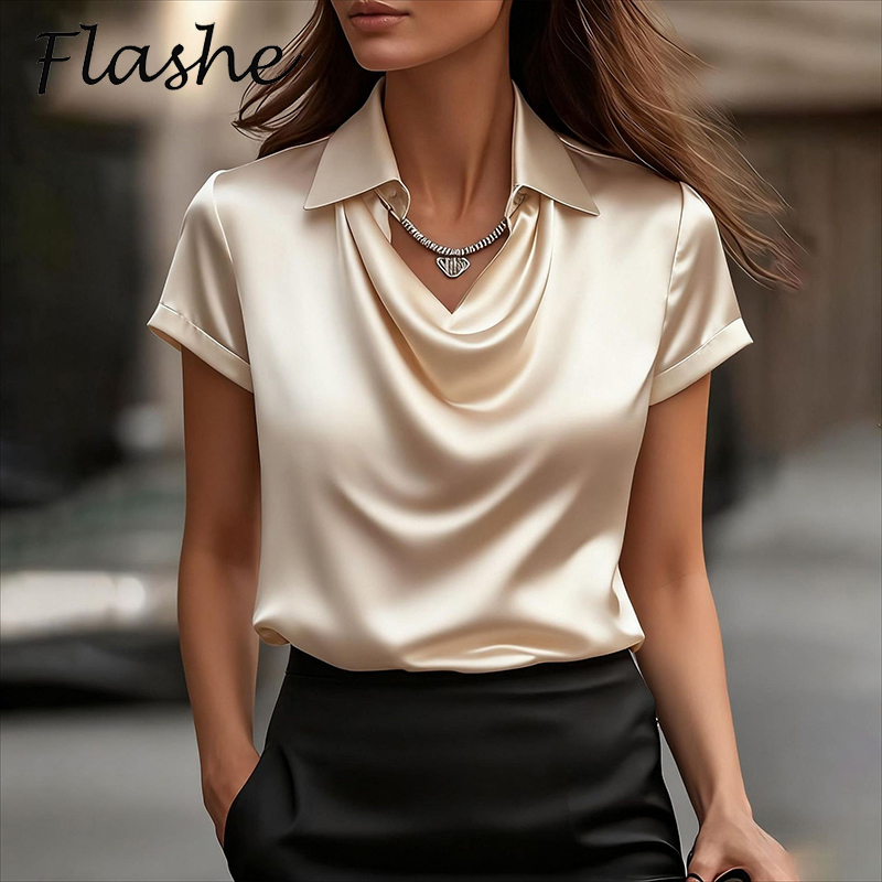 Silk Blouse - All Match Satin Shirt Women And