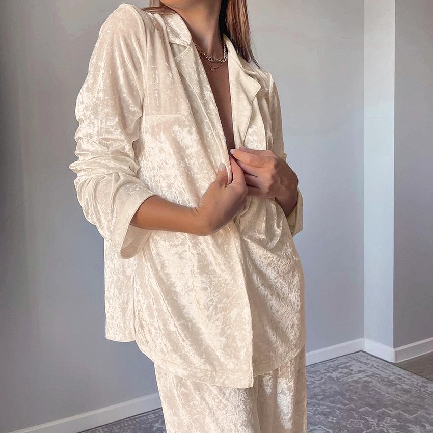 Womens Blazer - Lounge Pj Nightwear Pyjamas Velvet Blazer