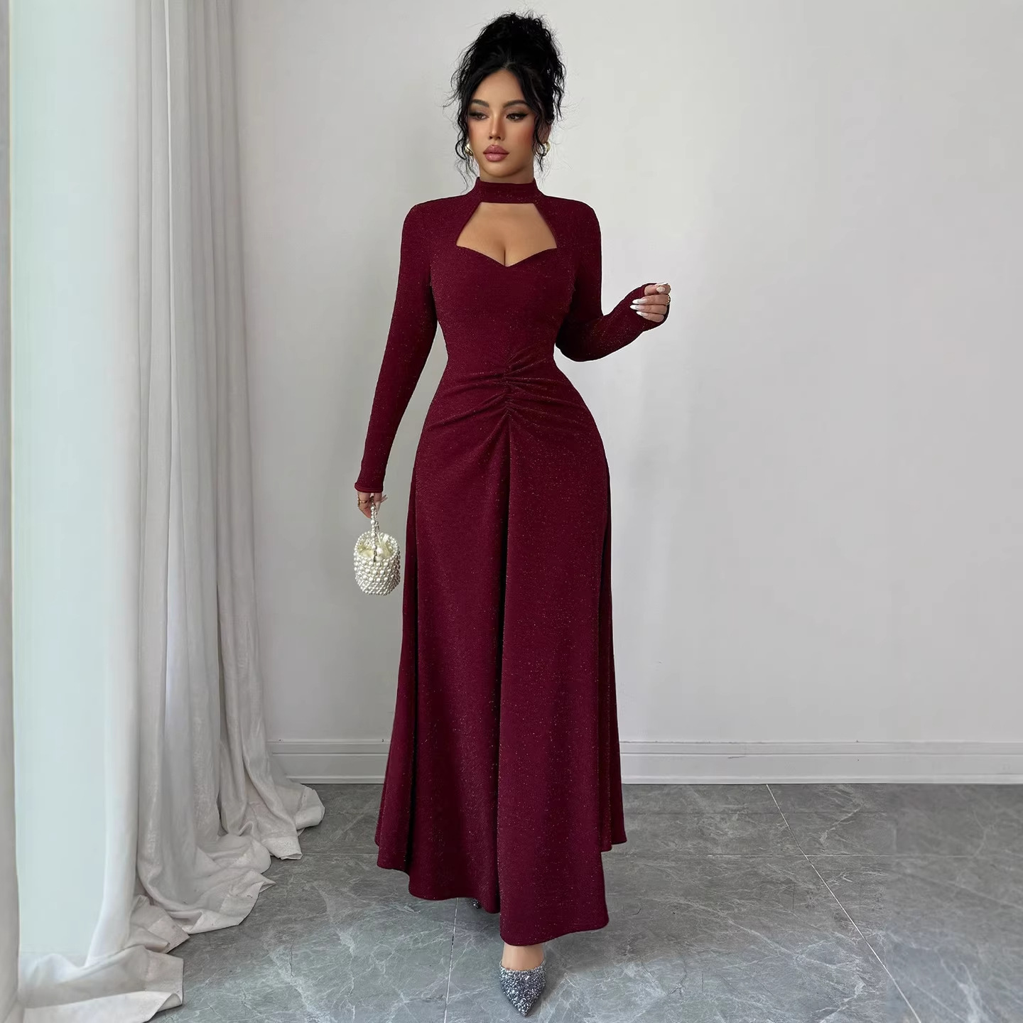 20256 Spring Sexy Fitted Midi  - Midi Dress ulasan dan harga