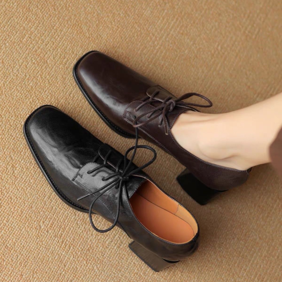 Women Square Toe Lace Up Oxfor - Formal Dress ulasan dan harga