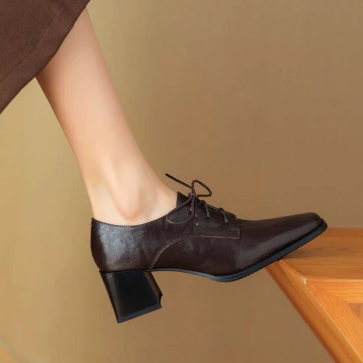 Women Square Toe Lace Up Oxfor - Formal Dress ulasan dan harga