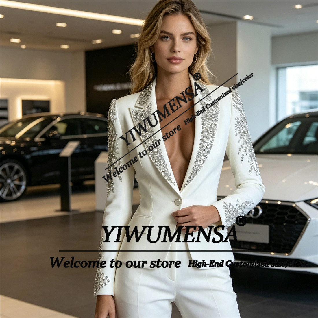 Luxury Women Suits 2 Pieces Se - Womens Blazer ulasan dan harga