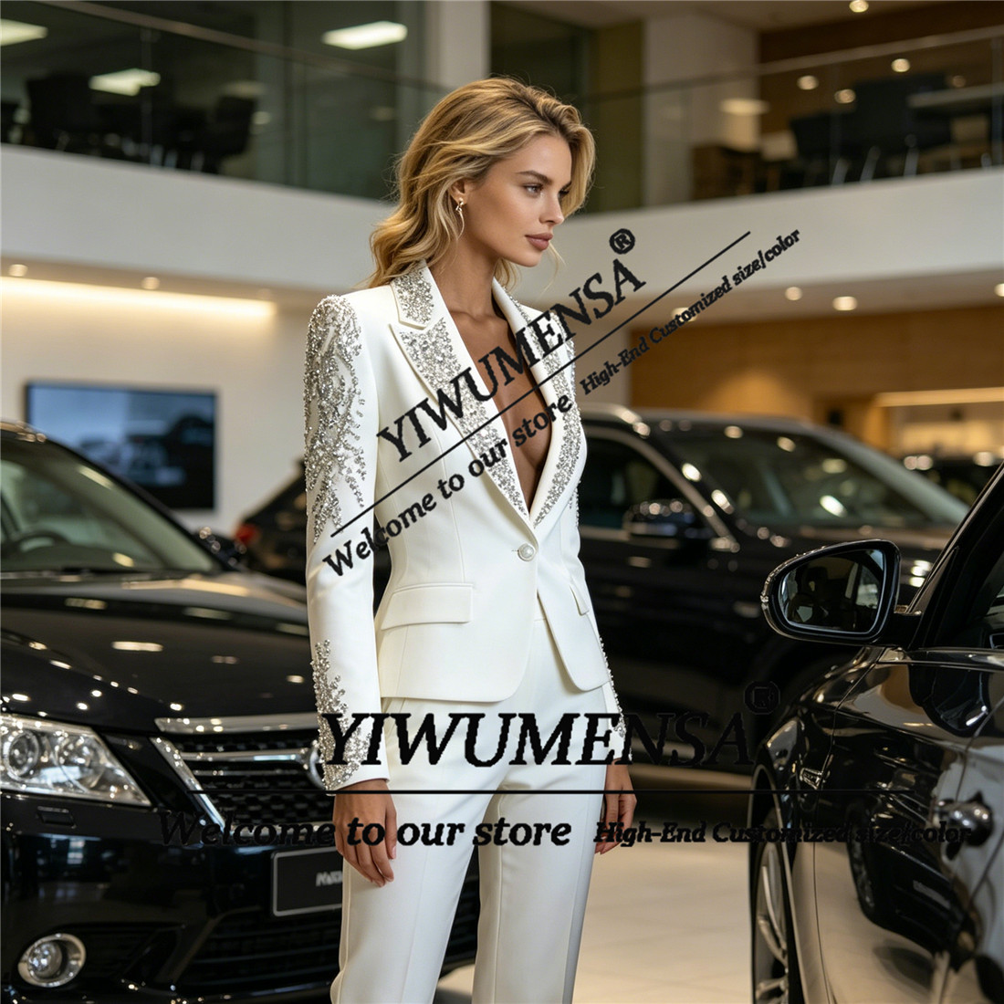 Luxury Women Suits 2 Pieces Se - Womens Blazer ulasan dan harga