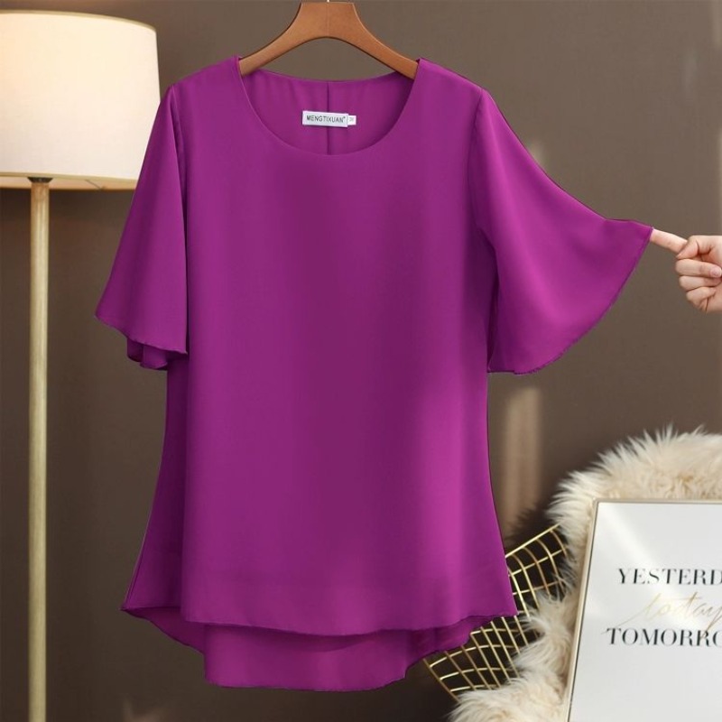 Elegant Plus Size Silk Blouse  - Silk Blouse ulasan dan harga