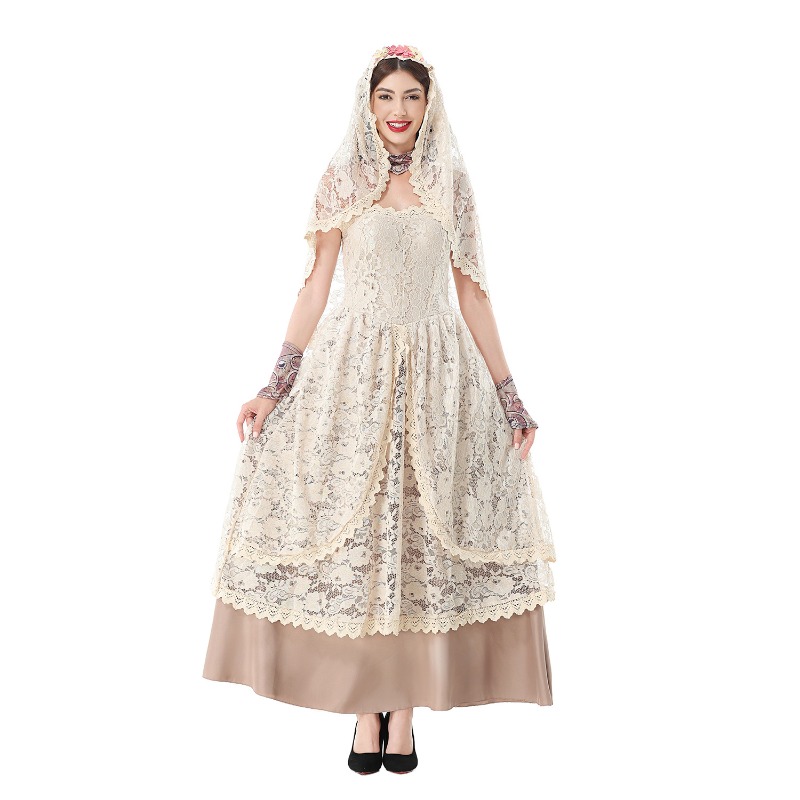 Women Vintage Lace Maxi Dress  - Lace Dress ulasan dan harga