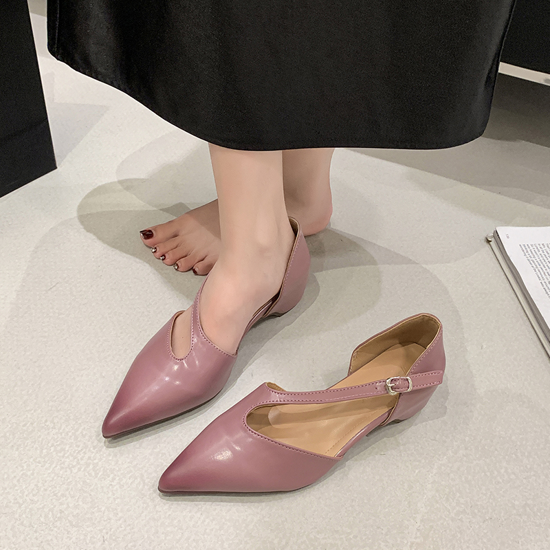 French Pointed Toe Sandals Wom - Pump Heel Block ulasan dan harga