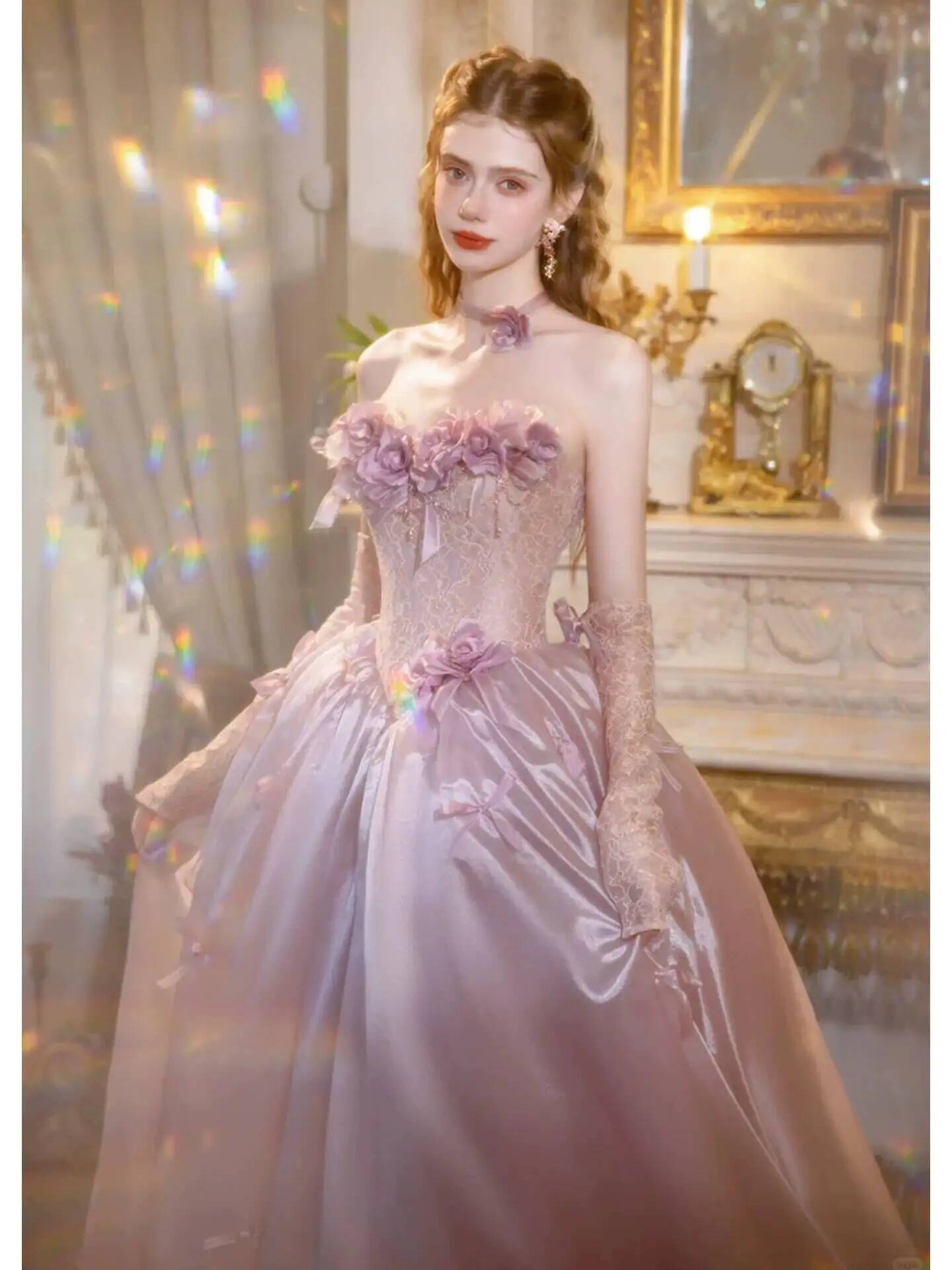 Vintage Dusty Pink Princess Ba - Formal Dress ulasan dan harga