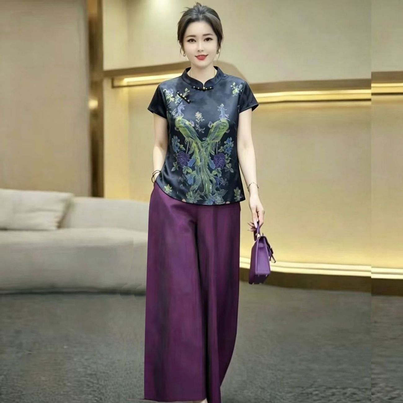 Silk Suit Summer Mother's New  - Silk Blouse ulasan dan harga