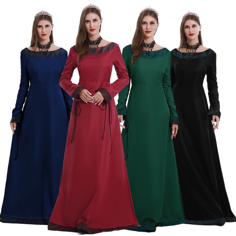 Women Medieval Long Dress V Ne - Lace Dress ulasan dan harga