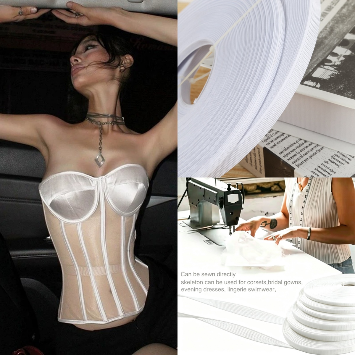 Polyester Fish Boning Tape Cri - Wedding Dress ulasan dan harga