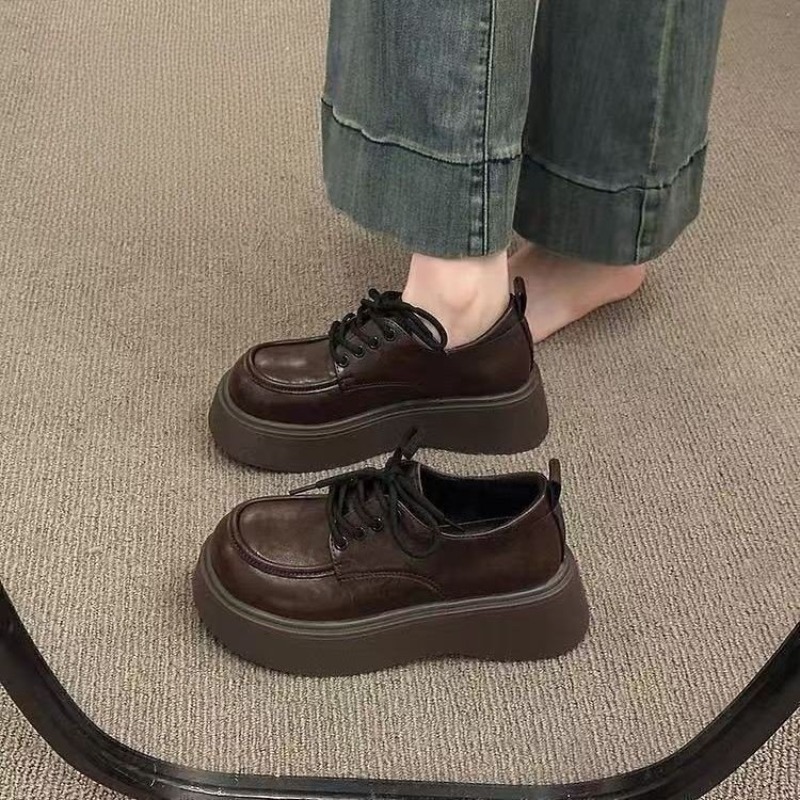 Women Vintage Brown Lace‑up Pl - Womens Heels ulasan dan harga