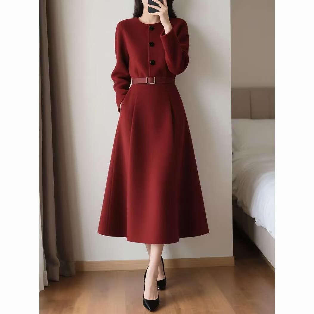 Red Retro High-end Feeling Wai - Women'S Red Formal Wear ulasan dan harga