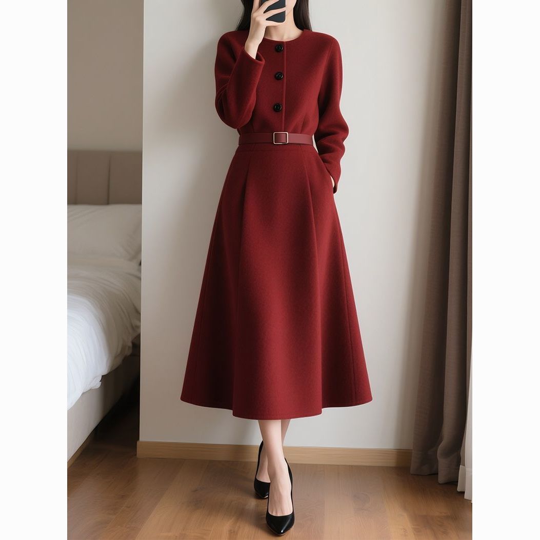 Red Retro High-end Feeling Wai - Women'S Red Formal Wear ulasan dan harga
