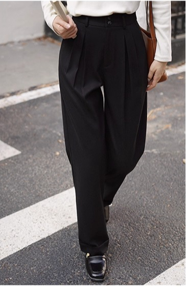 High Waist Wool-Like Trousers  - Tailored Trouser Wide ulasan dan harga