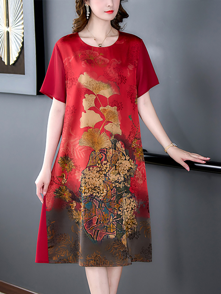 2024 Red Silk Floral Luxury We - Women'S Red Formal Wear ulasan dan harga