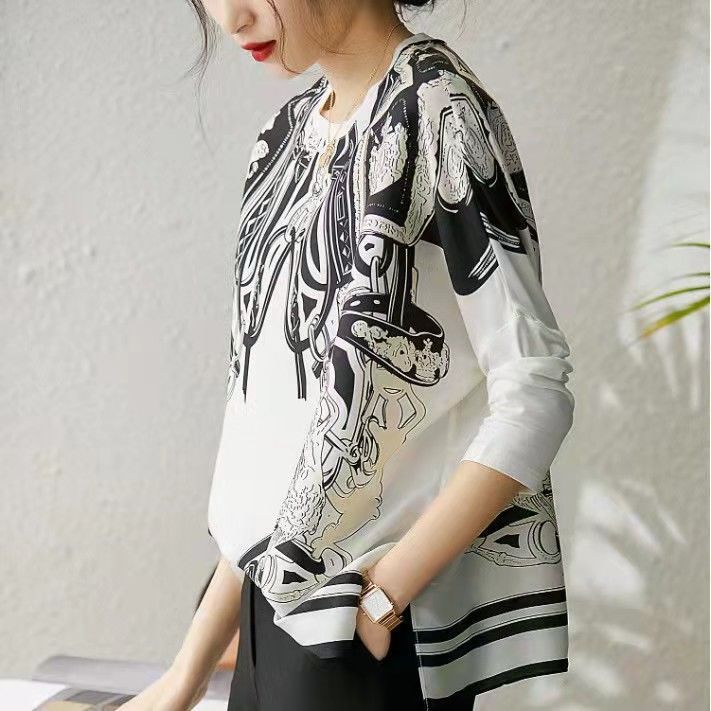 Simulated Silk Top with Drapin - Silk Blouse ulasan dan harga