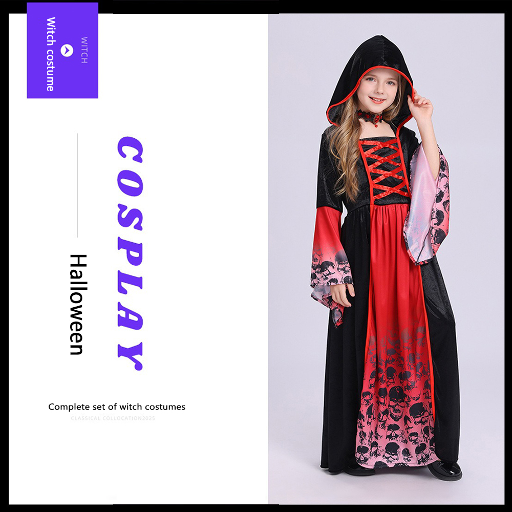 Red Black Witch Costume Hooded - Women'S Red Formal Wear ulasan dan harga