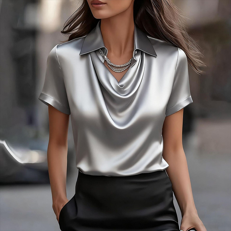 All Match Satin Shirt Women An - Silk Blouse ulasan dan harga
