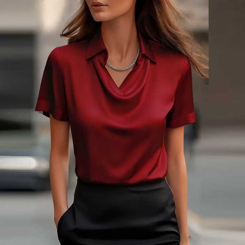 All Match Satin Shirt Women An - Silk Blouse ulasan dan harga