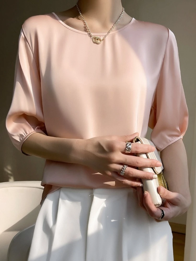 New Summer Silk Women Blouse E - Silk Blouse ulasan dan harga