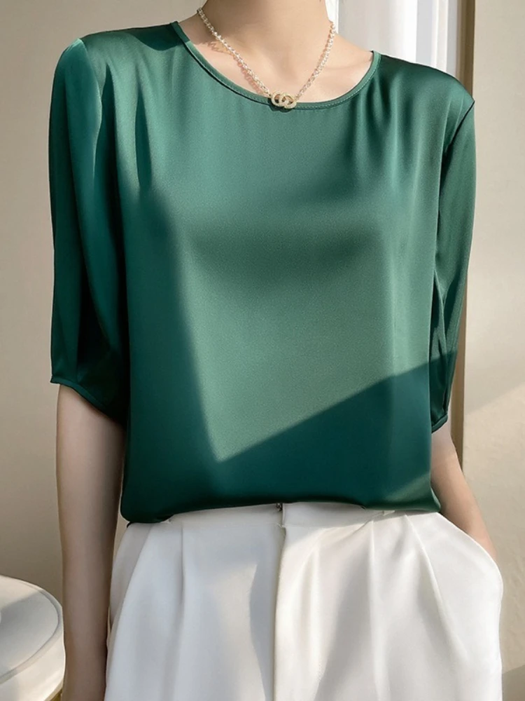New Summer Silk Women Blouse E - Silk Blouse ulasan dan harga