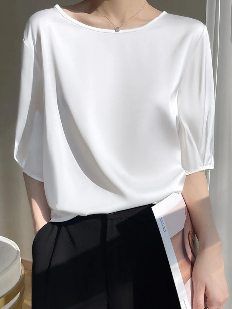 New Summer Silk Women Blouse E - Silk Blouse ulasan dan harga