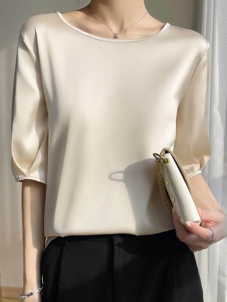 New Summer Silk Women Blouse E - Silk Blouse ulasan dan harga