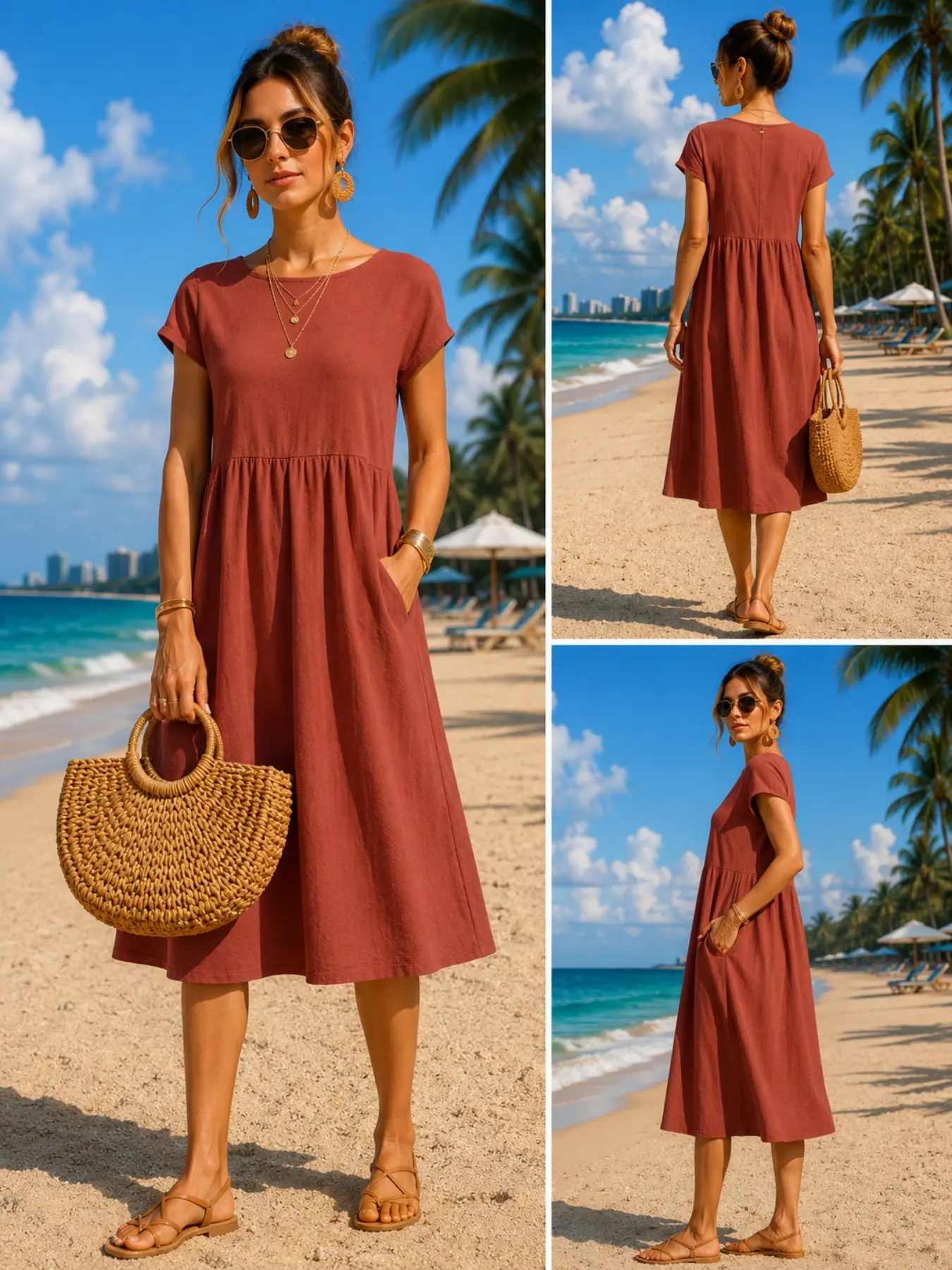 Women’s Casual Midi Dress with - Midi Dress ulasan dan harga