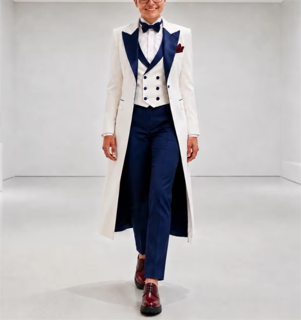 Navy Blue White Women's Jacket - Womens Blazer ulasan dan harga