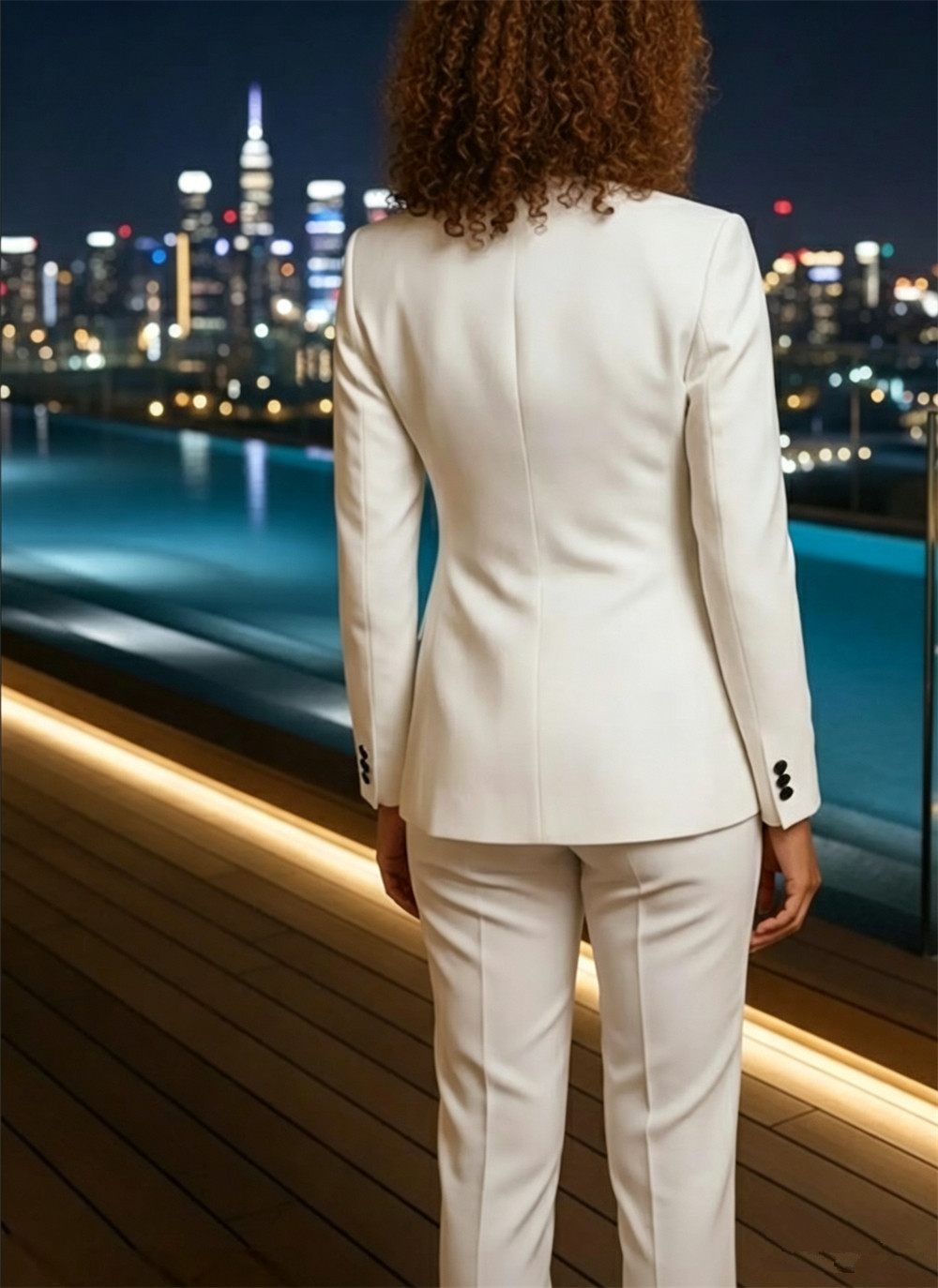 Ladies 2 Piece Suit White Suit - Womens Blazer ulasan dan harga